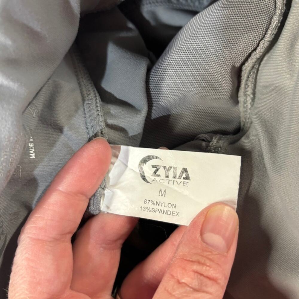 Zyia Active Gray Jogger Pants Size M Drawstring Waist Pockets Athleisure Pockets - Picture 9 of 10